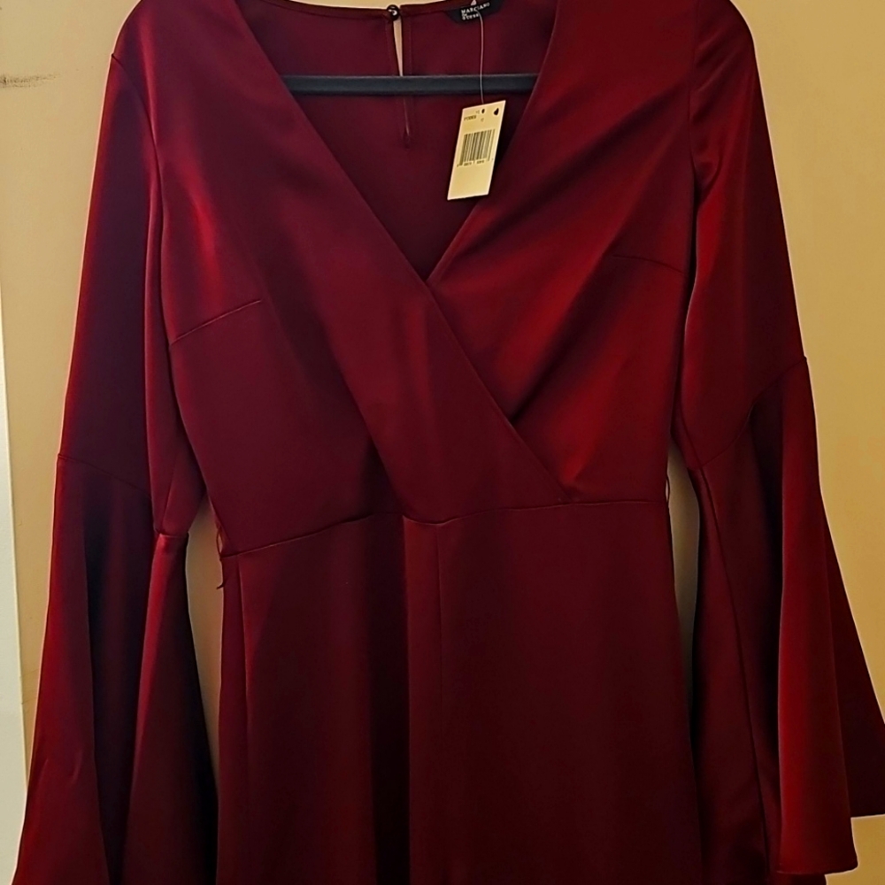 Elegant Burgundy Marciano Jumpsuit Size Medium